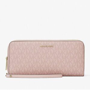 Michael Michael Kors Jet Set Travel LG Signature Logo Continental Wristlet NWT